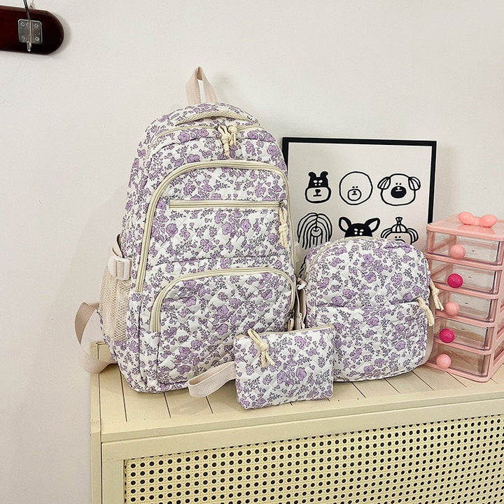 Multi-Purpose Floral Print Backpack Set