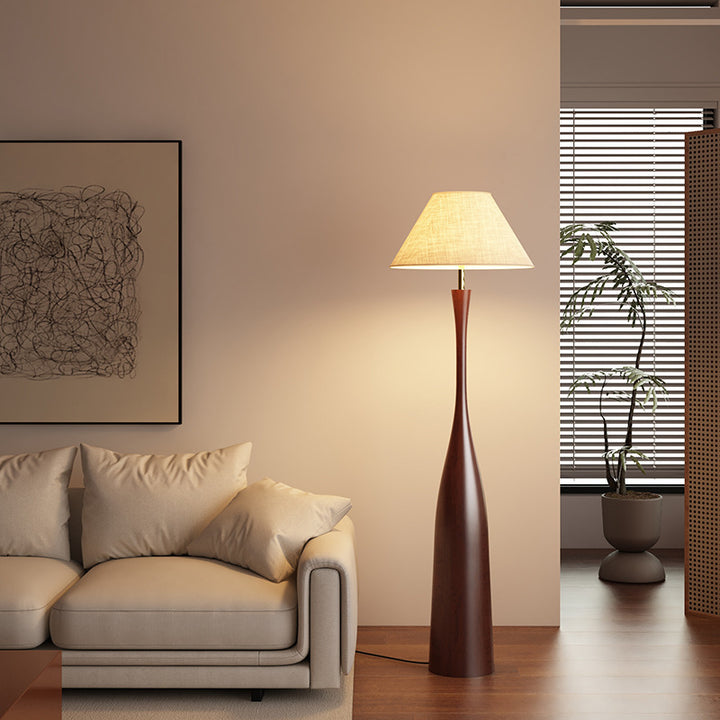 Elegant Sculptural Wooden Floor Lamp