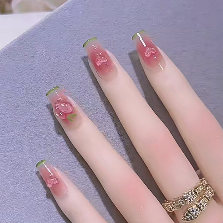 Stylish heart and ombre design artificial nails Kalsten
