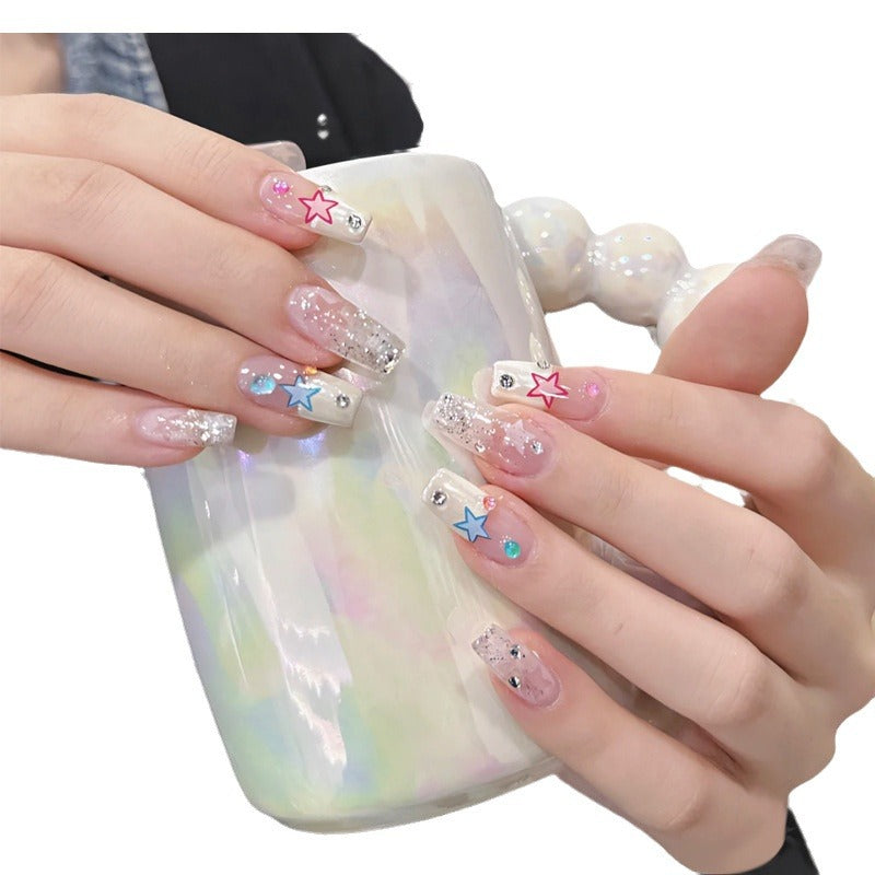 Glamorous artificial nails with heart accents Kalsten