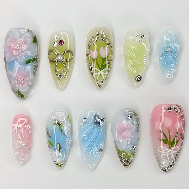 Floral Artificial Nail Set Kalsten