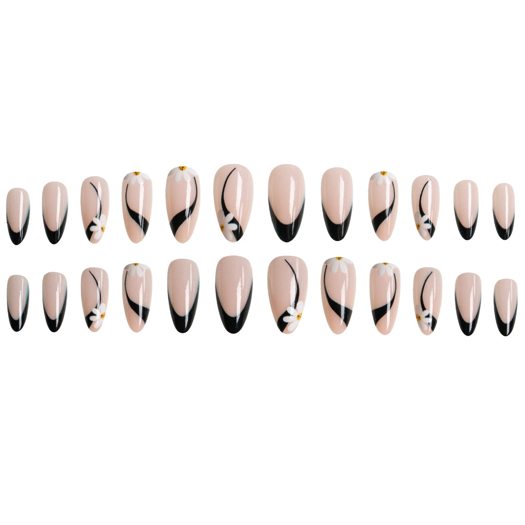 Elegant Floral Accent Art Press-On Nails