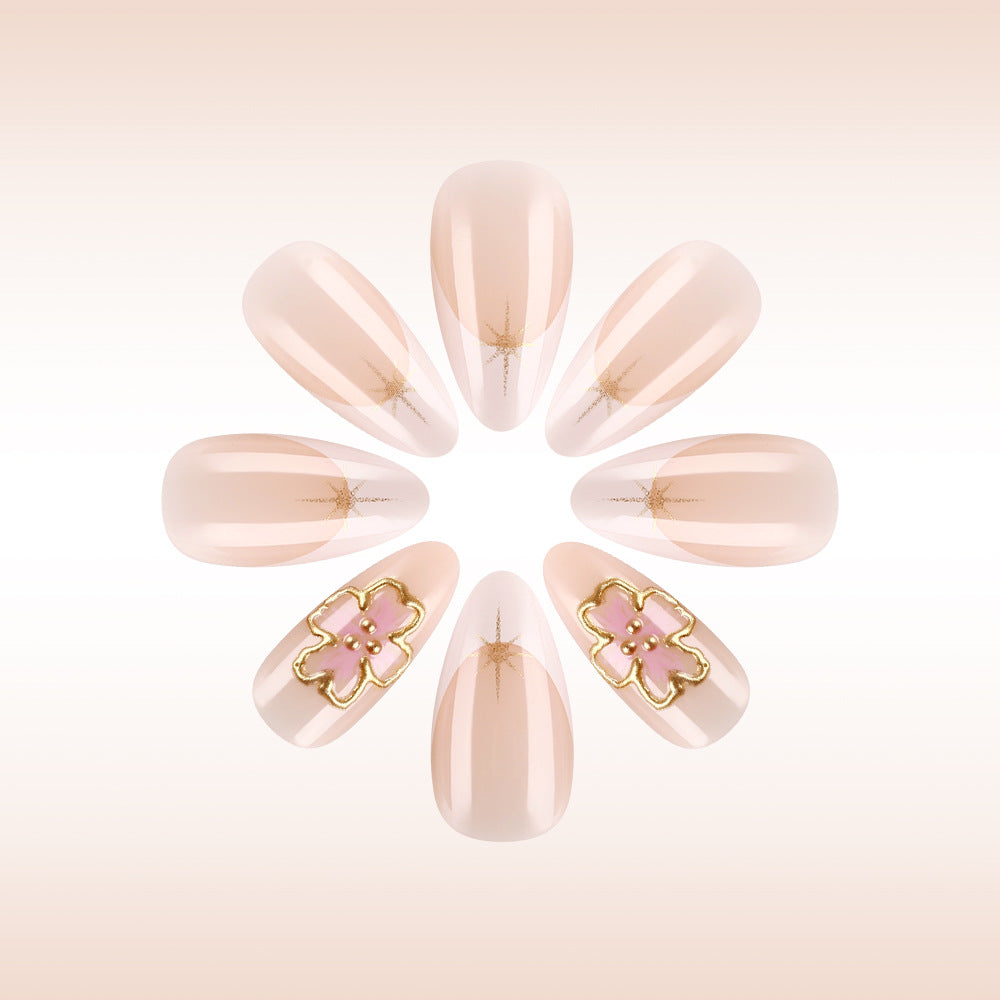Elegant Floral Gel Nail Art Kalsten