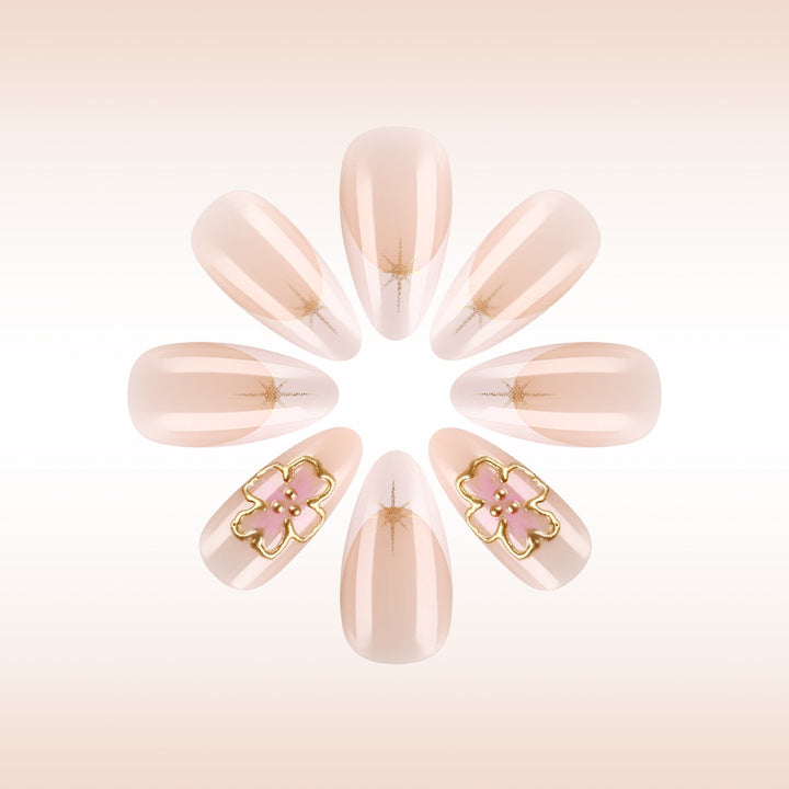 Elegant Floral Gel Nail Art Kalsten