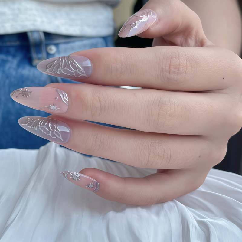 Decorative Galaxy-Inspired Press-On Nail Art Kalsten