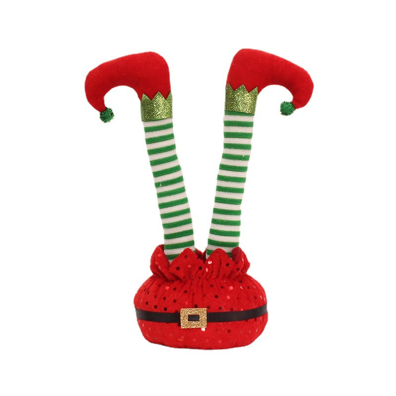 Christmas plush figure with movable elf pillars
