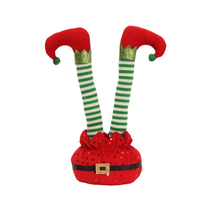 Christmas plush figure with movable elf pillars