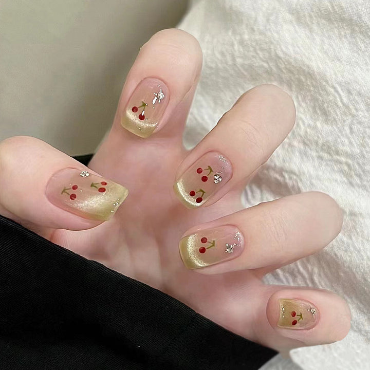 Artificial nails with cherry motif Kalsten