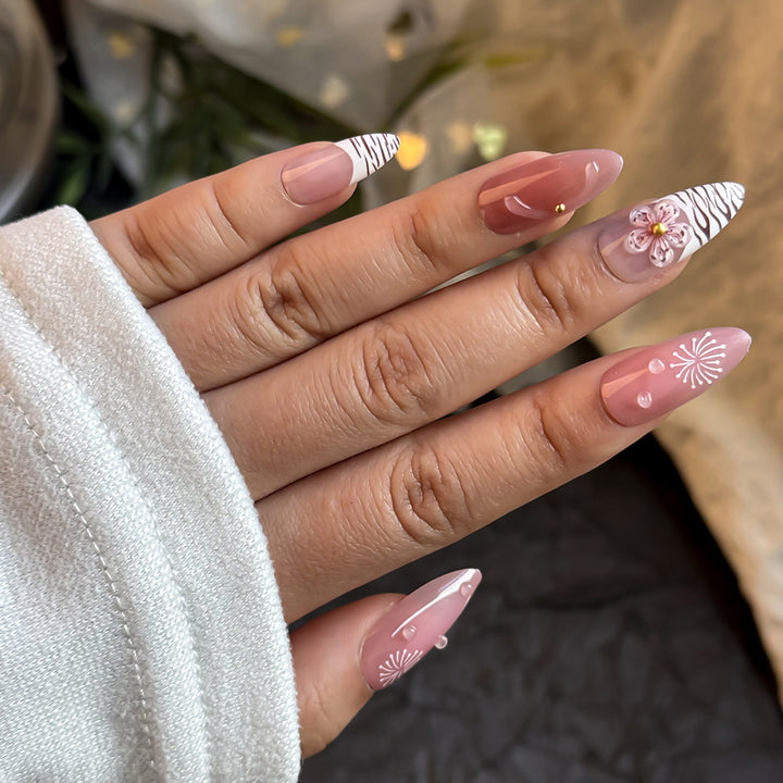 Elegant Floral Design Press-On Nails Kalsten