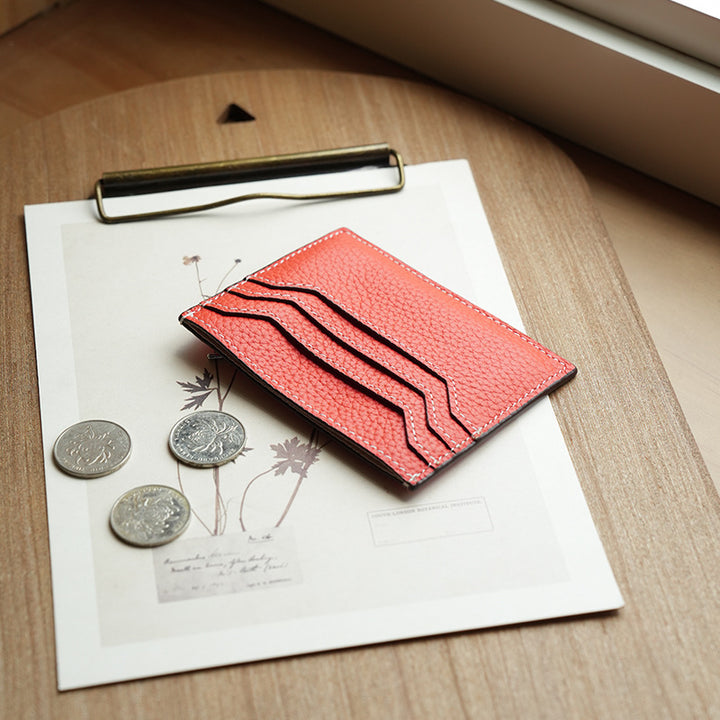 Textured Leather Card Wallet