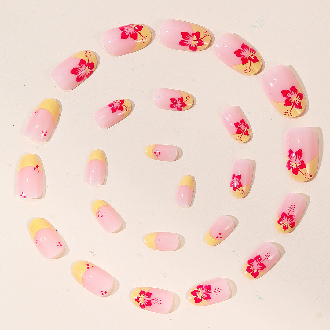 Floral French Tip Nail Art Kalsten