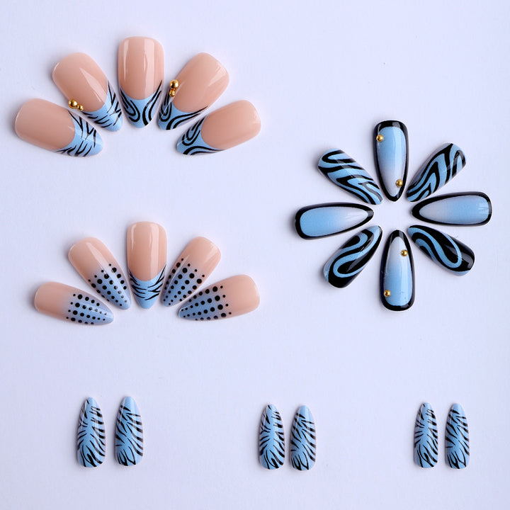 Artificial nails with modern animal design and glossy finish Kalsten