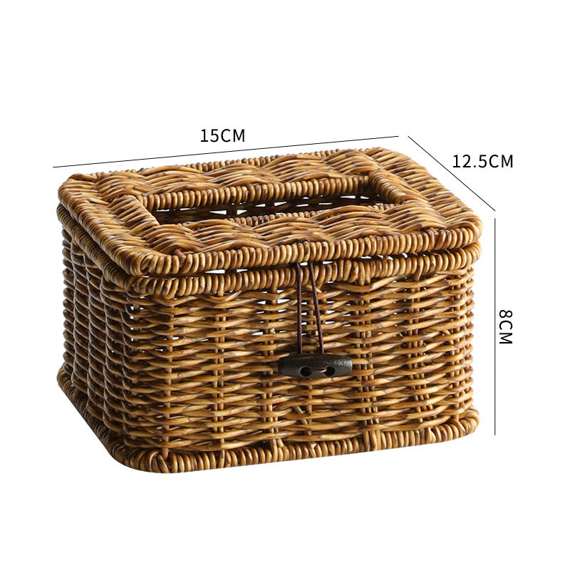 Handmade Wicker Storage Box with Lid Kalsten