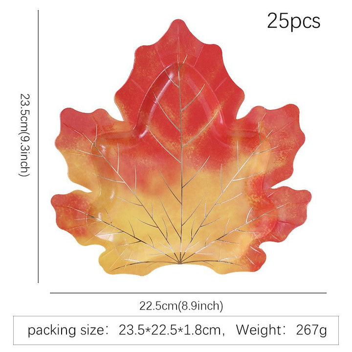 Disposable paper plates in pumpkin shape with spooky face design