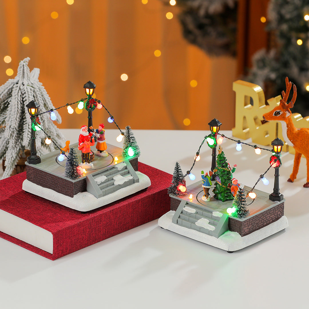 LED Illuminated Christmas Scene Figurine Kalsten