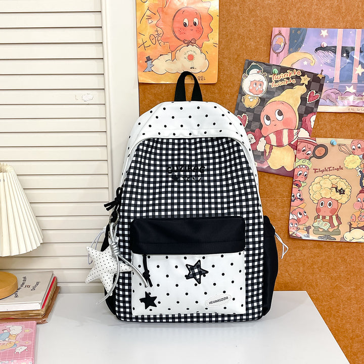 Charming Checked Pattern Backpack Kalsten