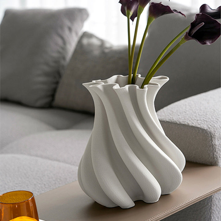 Artistic Wave-Shaped Decorative Vase