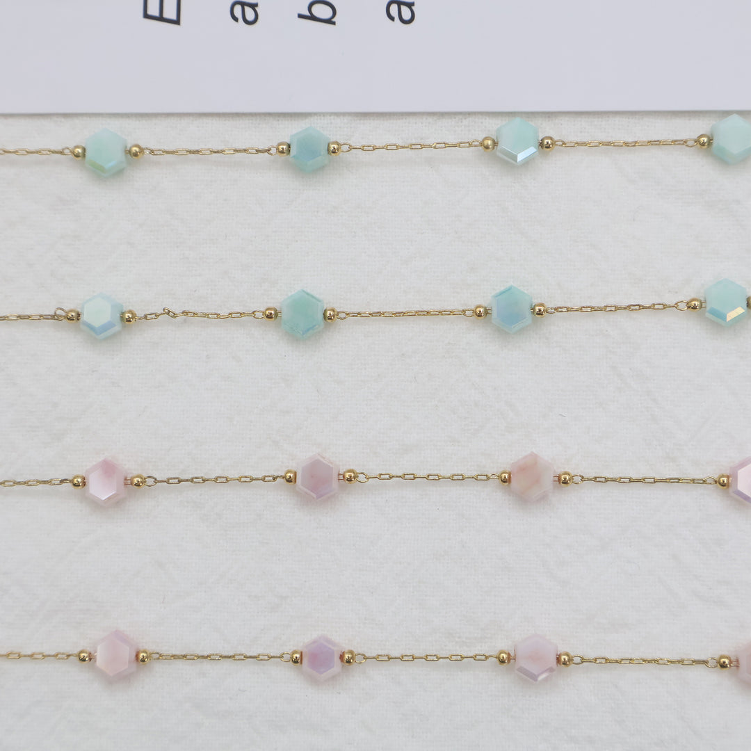 Elegant Gold Chain Necklace with Gemstones Kalsten