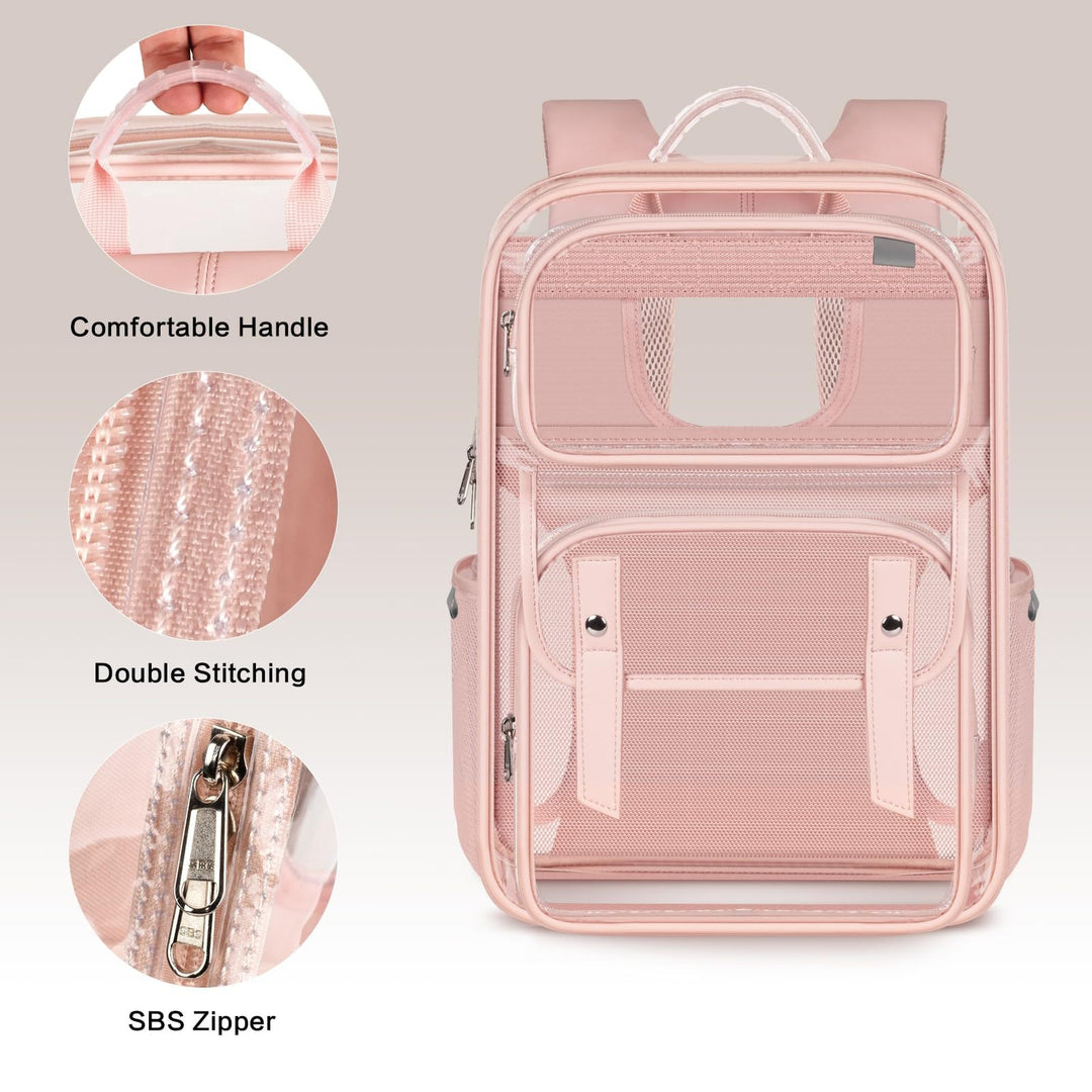 Unisex transparent backpack with multiple compartments and breathable design Kalsten