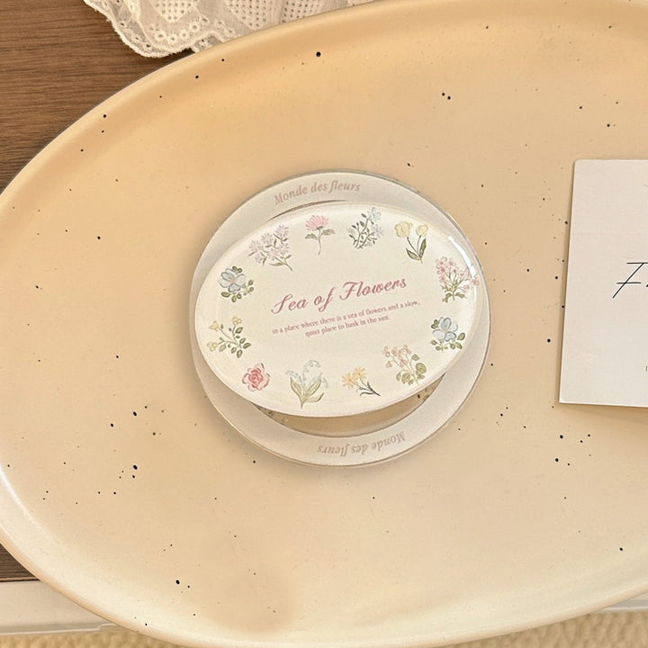 Elegant ceramic coaster with floral design Kalsten