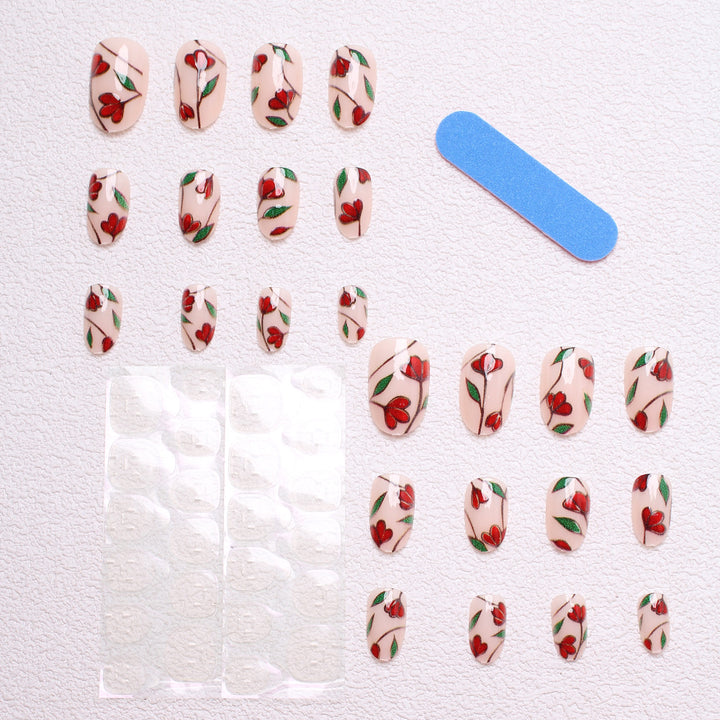 Floral-Designed Press-On Nails Kalsten