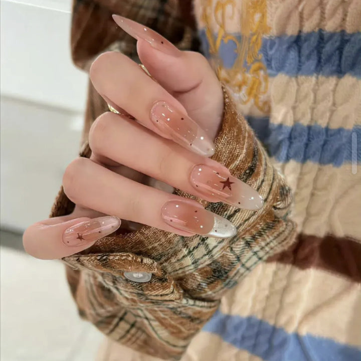 Long Stiletto Press-On Nails with Star Accent Kalsten