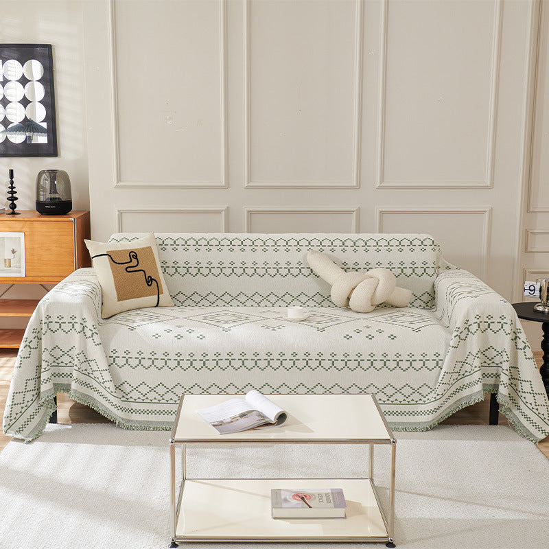 Textured Geometric Pattern Sofa Throw Blanket