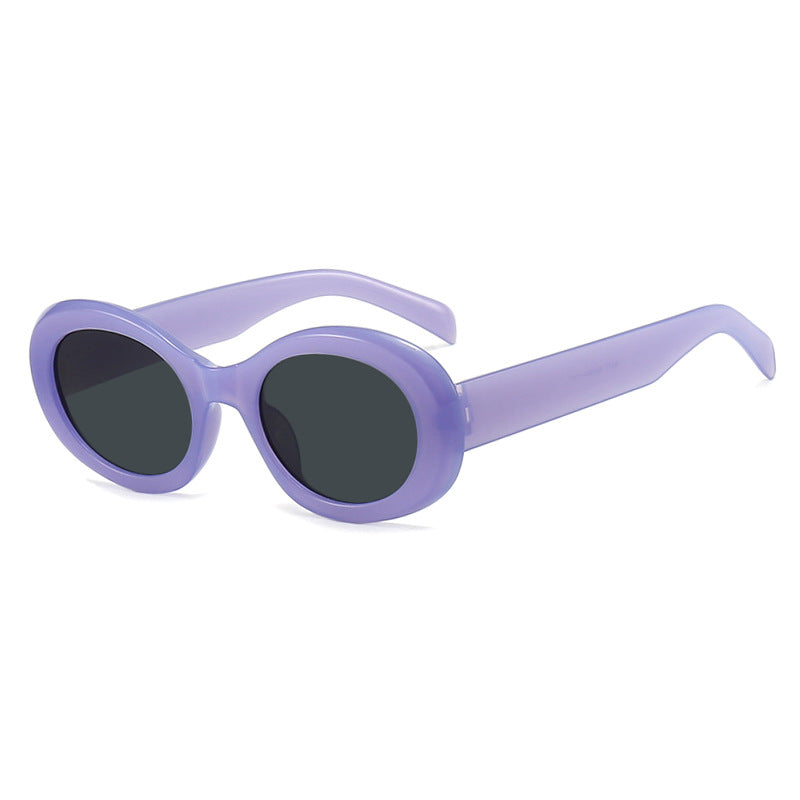 Women's fashionable sunglasses in original oval design with transparent frame and UV protection Kalsten