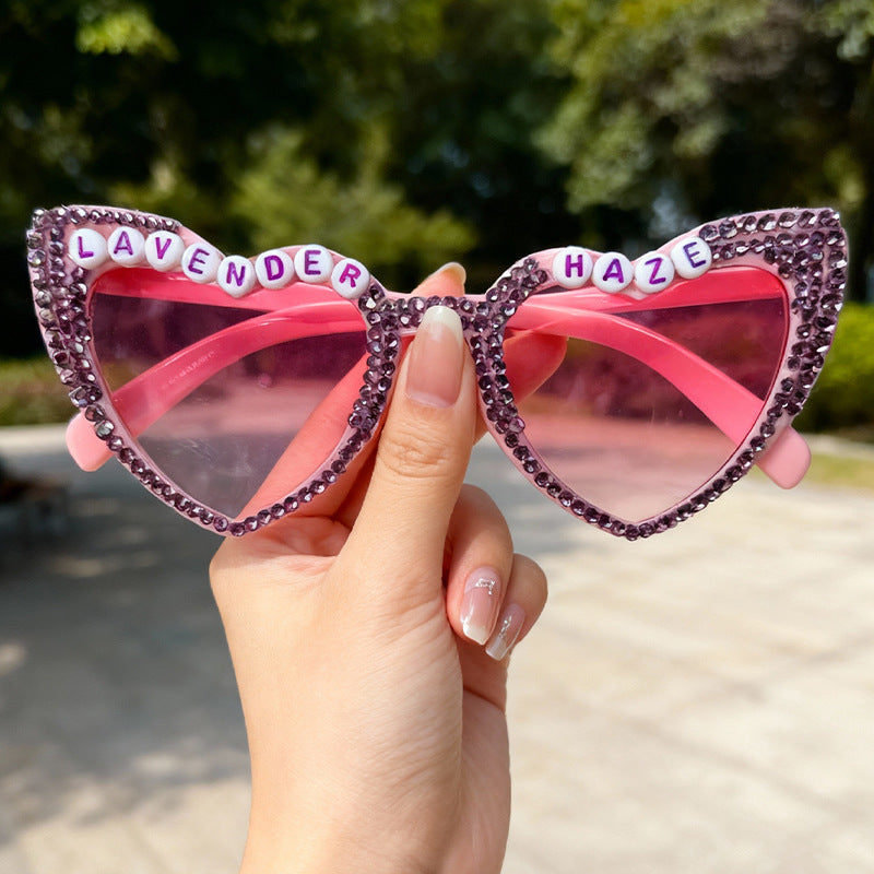 Heart-Frame Rhinestone Sunglasses Kalsten