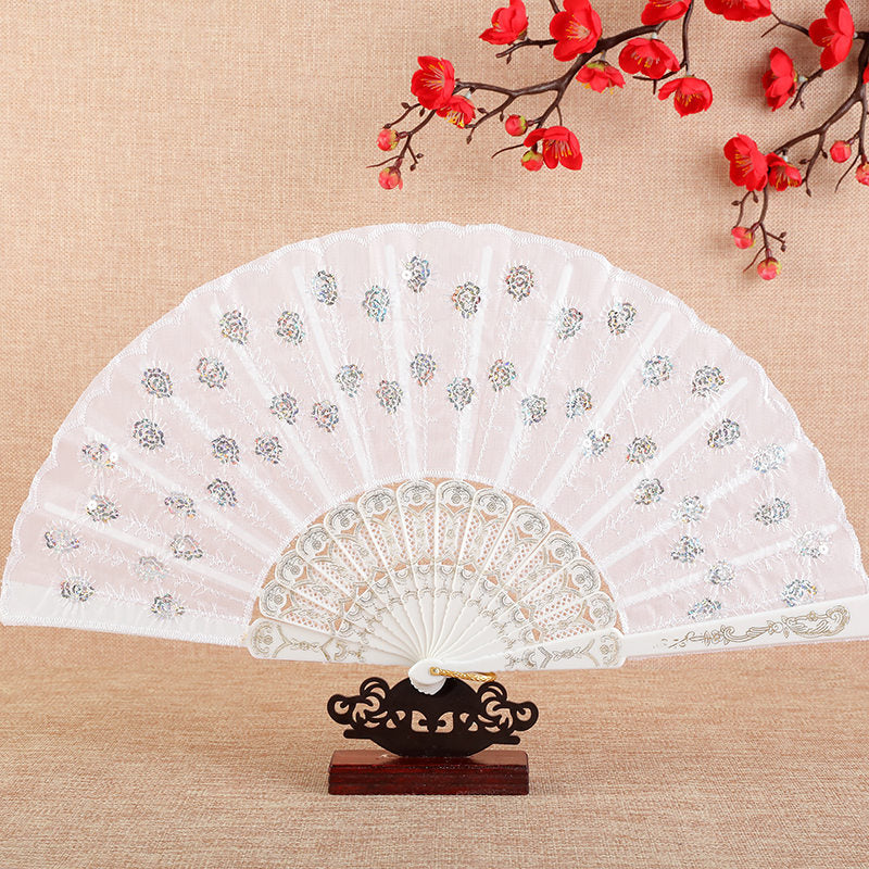 Women's folding fan with artistic decorations Kalsten