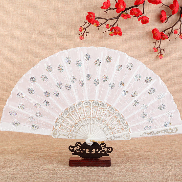 Women's folding fan with artistic decorations Kalsten