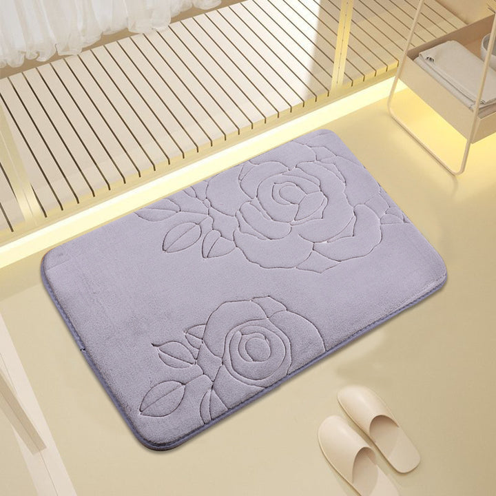 Decorative Rose Pattern Bath Mat Kalsten