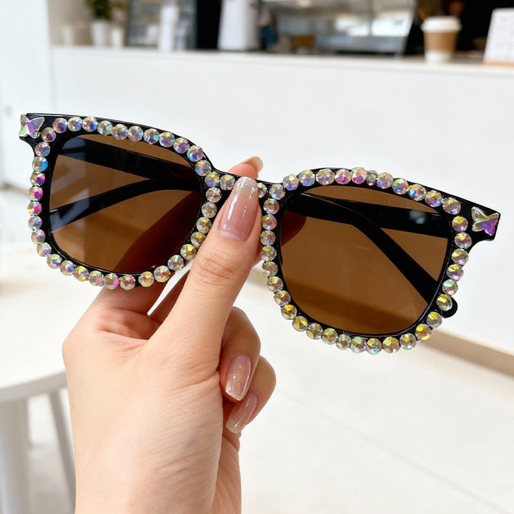 Crystal-Embellished Cat Eye Sunglasses Kalsten