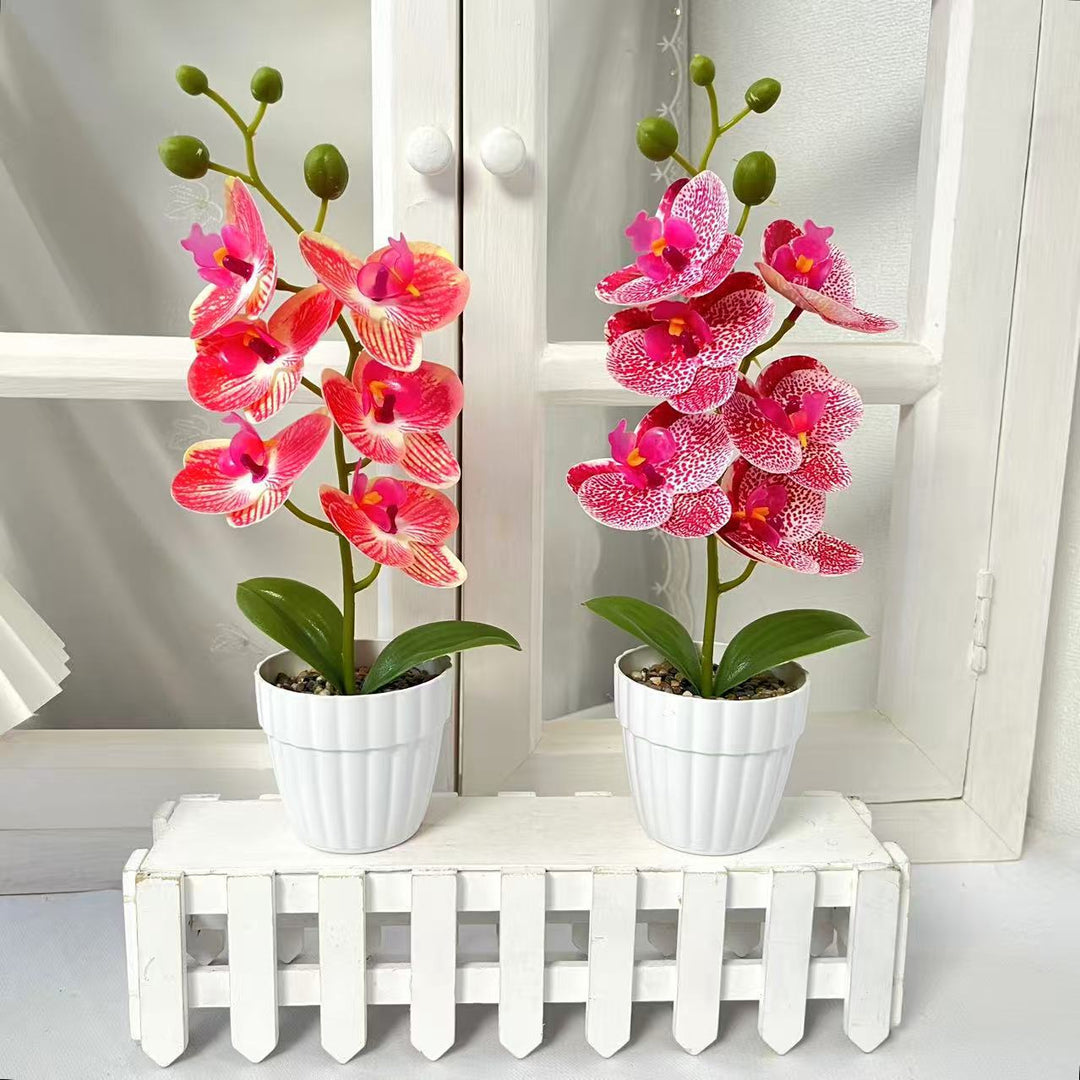 Lifelike Artificial Orchid Arrangement for Home Decor