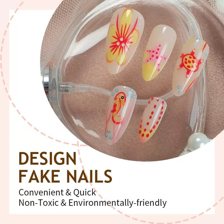Nail set with maritime design and vibrant 3D motifs Kalsten