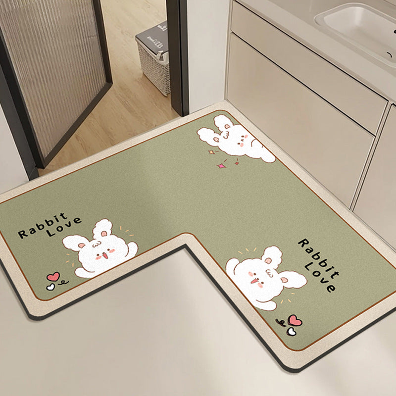 Cute Rabbit Print Bath Mat Kalsten