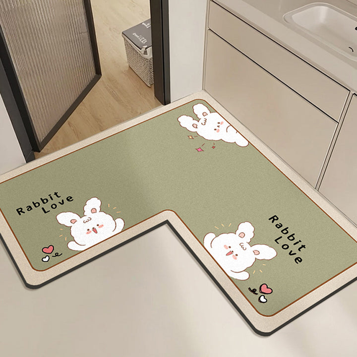 Cute Rabbit Print Bath Mat Kalsten