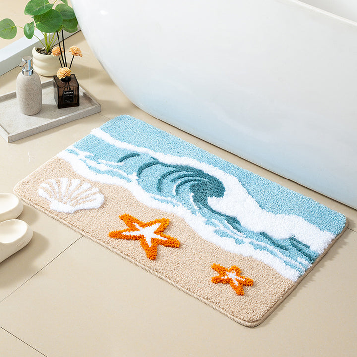 Coastal Themed Bath Mat Kalsten