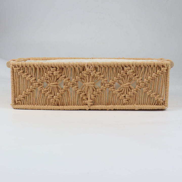 Storage basket with macrame pattern Kalsten