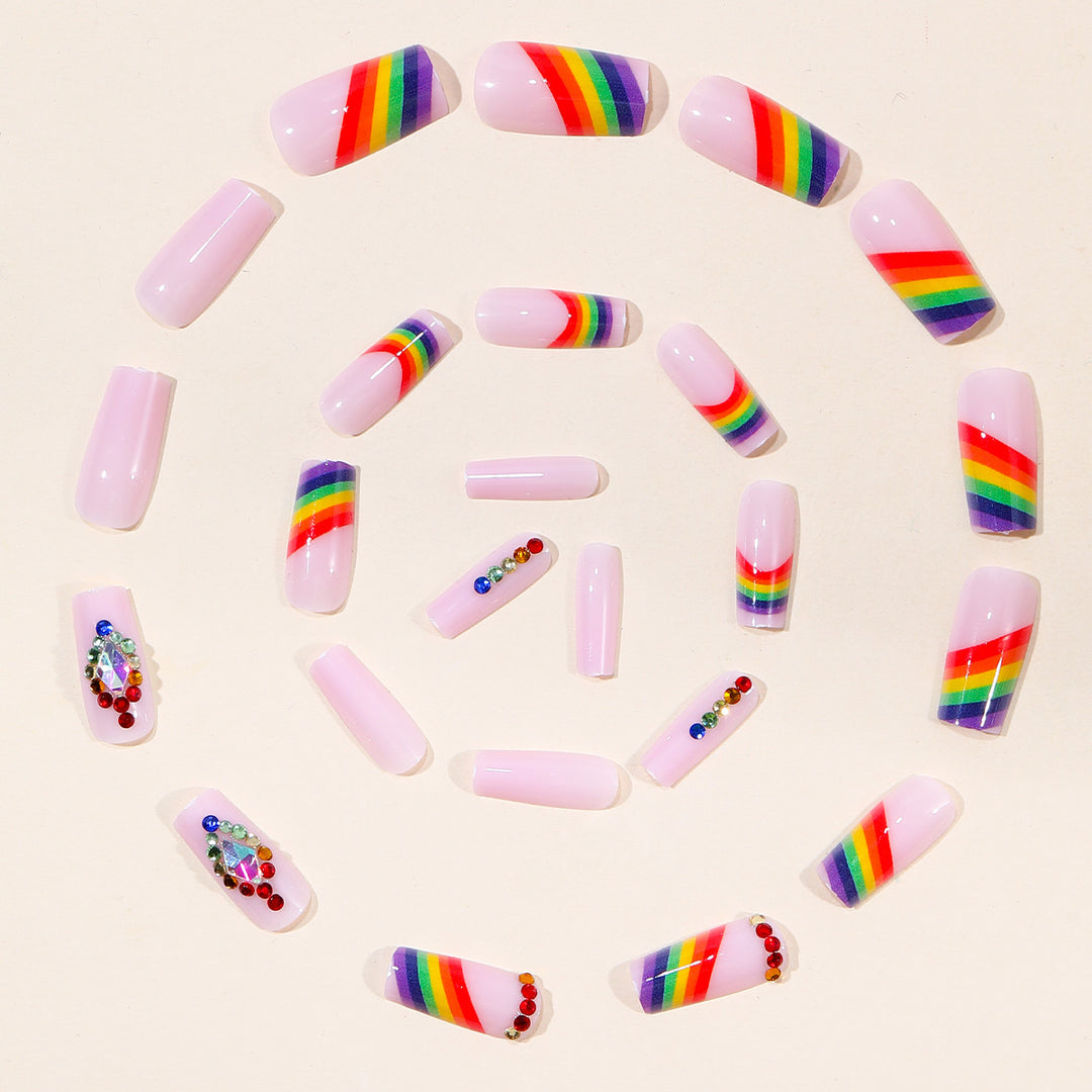 Glamorous Rainbow-Inspired Nail Art Extensions Kalsten