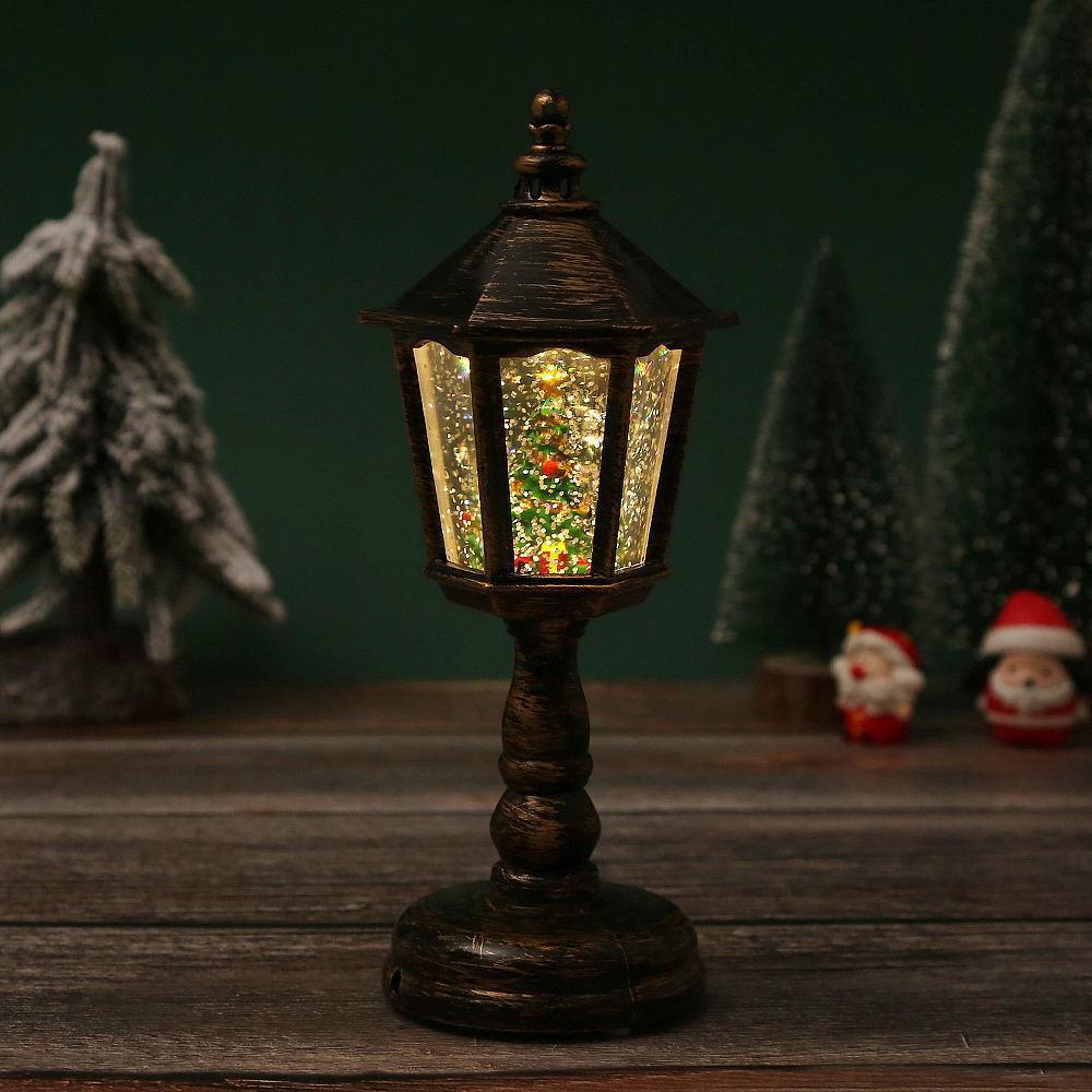 Nostalgic Christmas lantern with moving Santa scene Kalsten