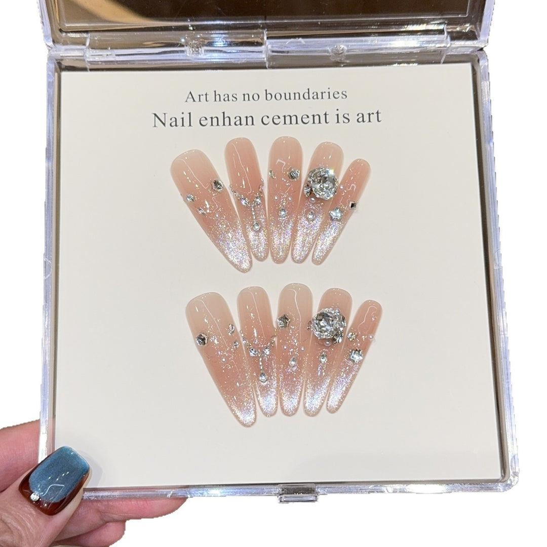Artificial artificial nails with luxurious glitter and rhinestone design Kalsten