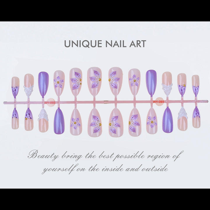 Floral-Themed Press-On Nail Art Set Kalsten