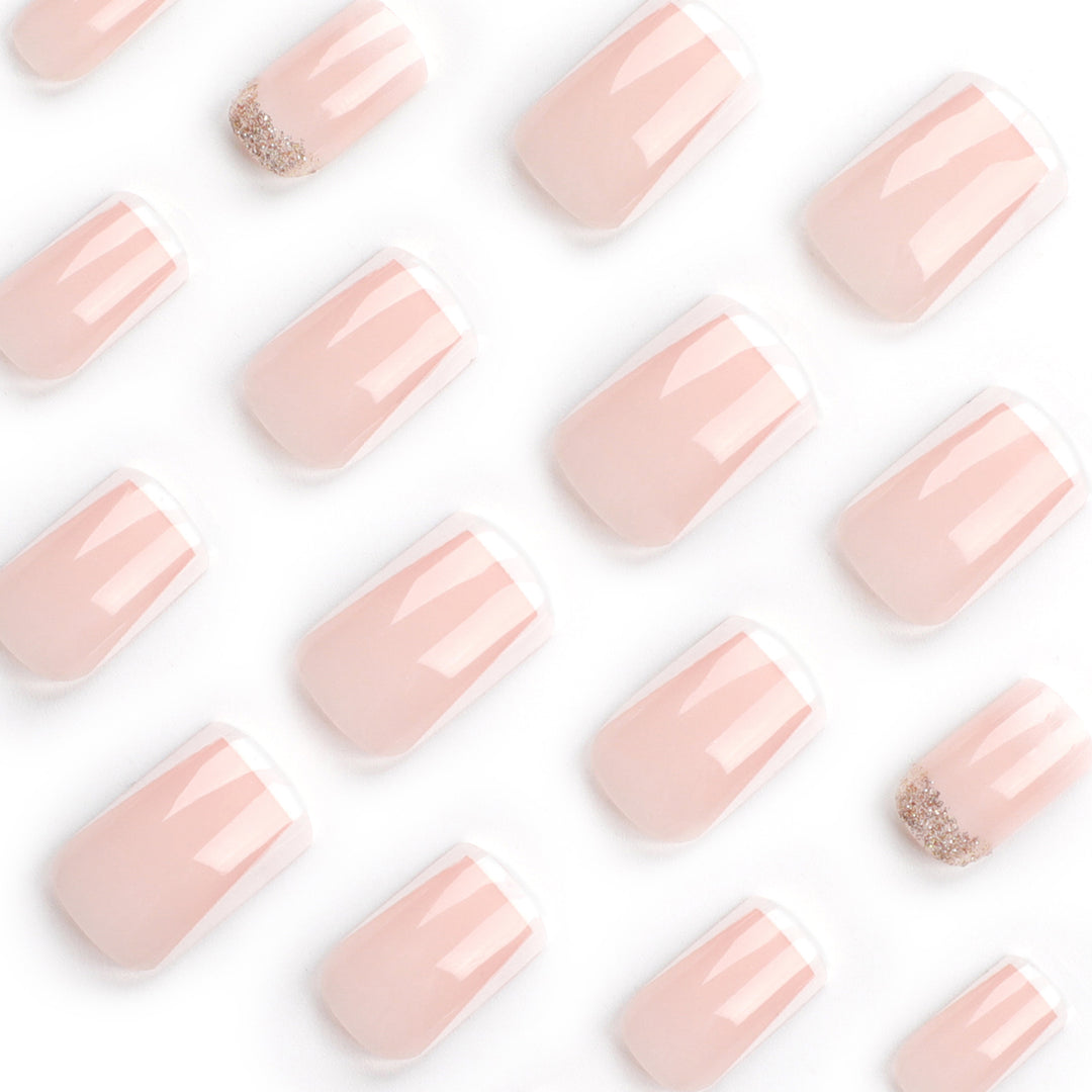 Artistic nail extensions with French design Kalsten