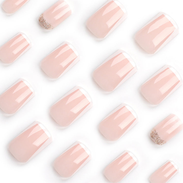 Artistic nail extensions with French design Kalsten