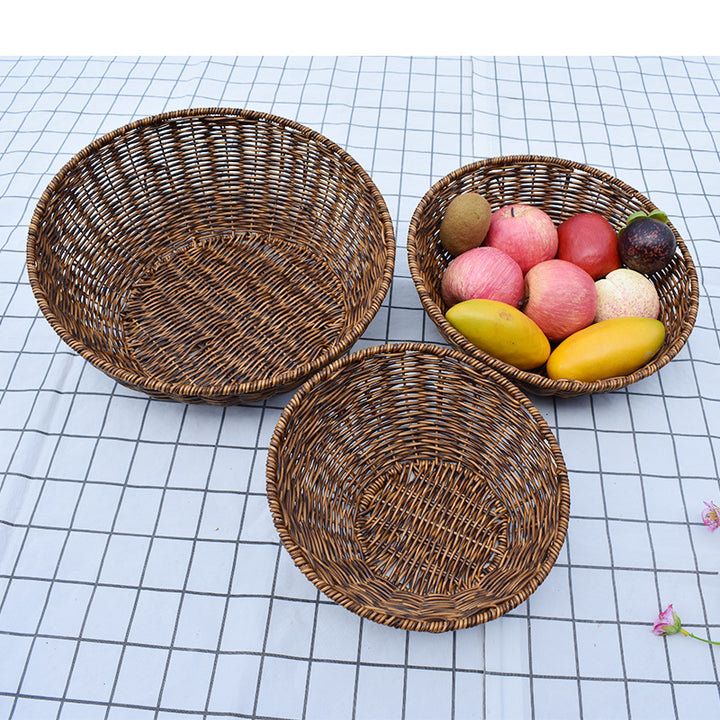Artisan Woven Round Storage Basket Kalsten