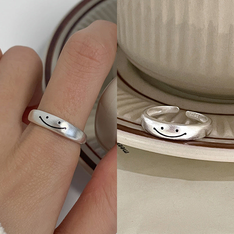 Adjustable Silver Floral Pattern Ring Kalsten