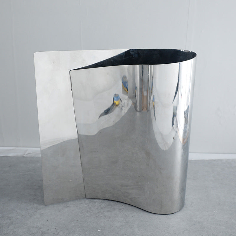Modern Minimalist Decorative Metallic Waste Basket