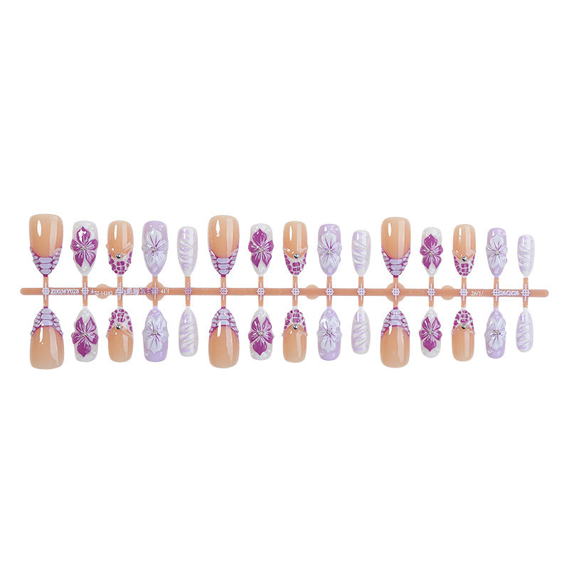 Elegant Floral Design Press-On Nails Set kalsten
