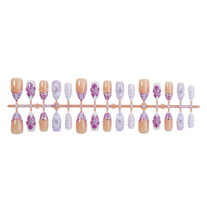 Elegant Floral Design Press-On Nails Set kalsten